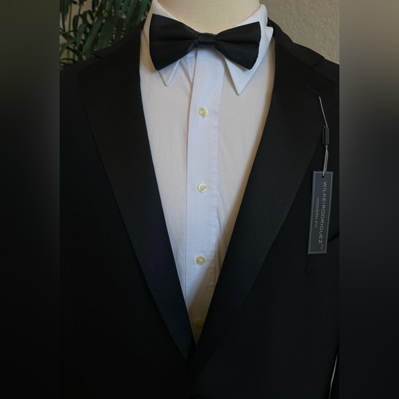 NEW TUXEDO JACKET SIZE 52R BLACK FORMAL EVENING MODERN FIT TUX SUIT COAT - Picture 2 of 10